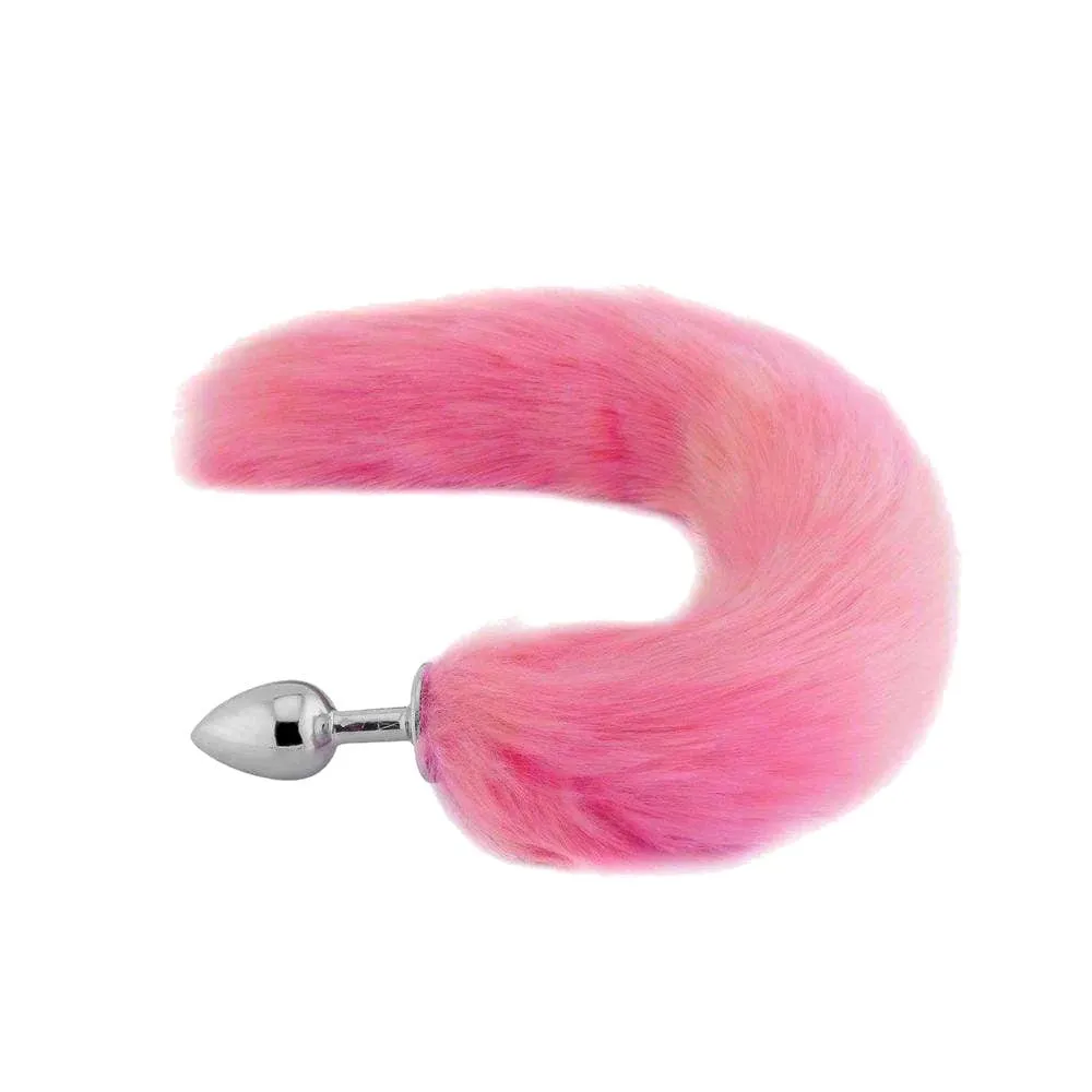 16" - 17" Pink Cat Tail Metal Plug
