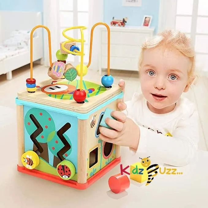 5-in-1 Wooden Activity Cube Kids Toy New 1   Years