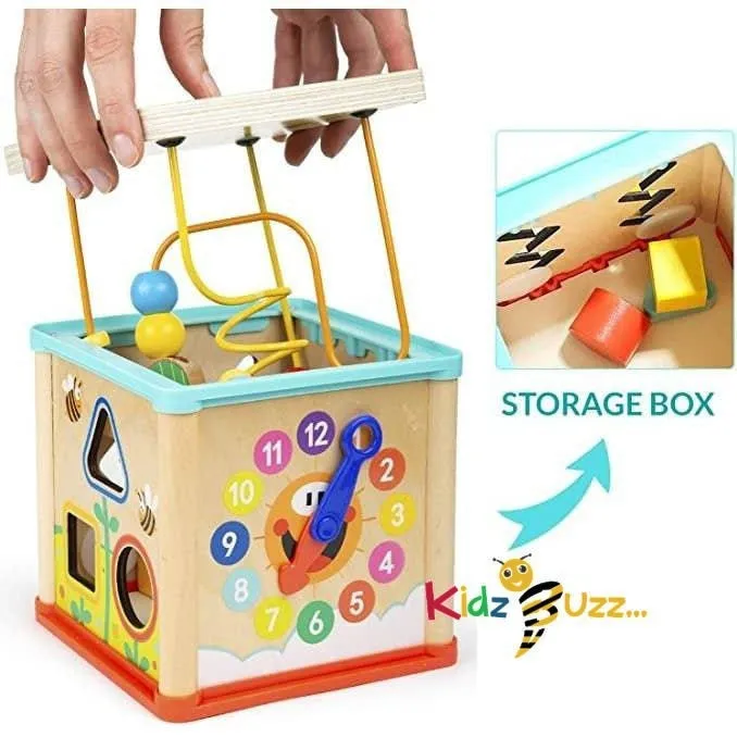 5-in-1 Wooden Activity Cube Kids Toy New 1   Years