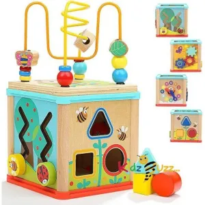 5-in-1 Wooden Activity Cube Kids Toy New 1   Years