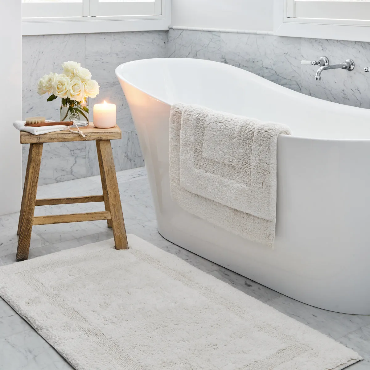 Alfresco Emporium Luxury Bath Mats White