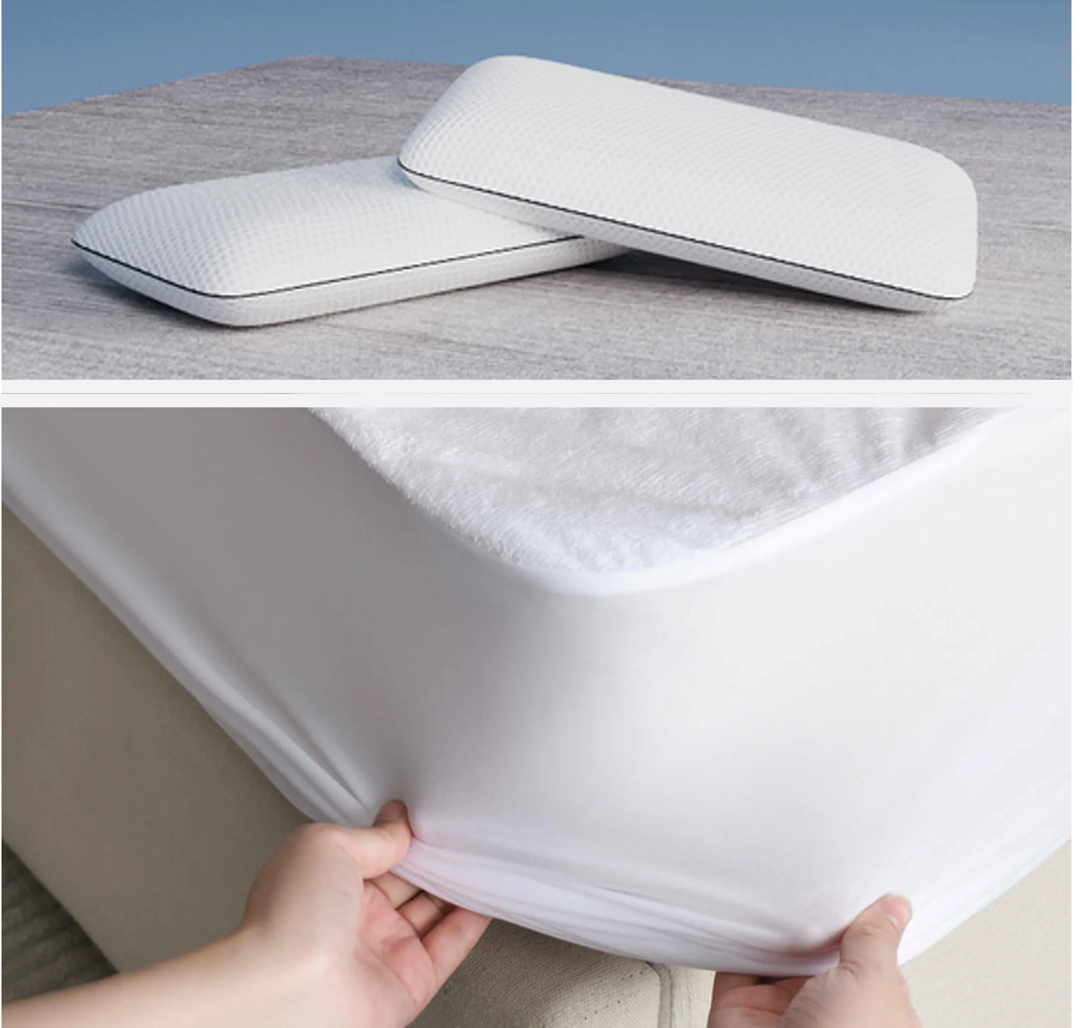 Bamboo Sleep Saver: Mattress Protector   2 Foam Pillows