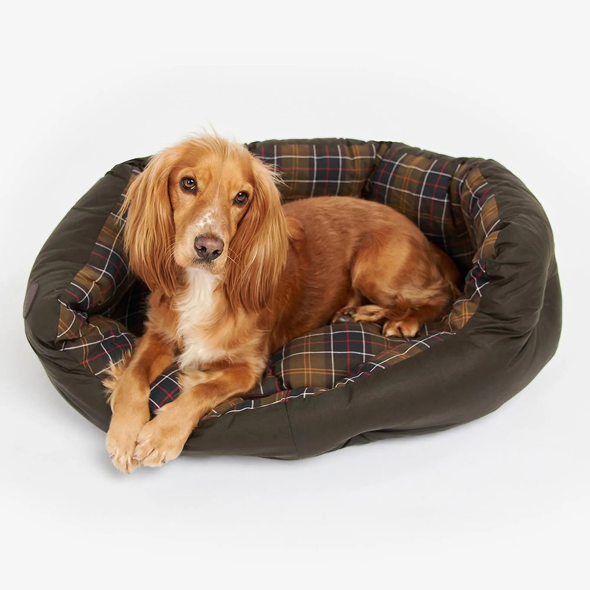 Barbour Wax/Cotton Dog Bed - Classic/Olive