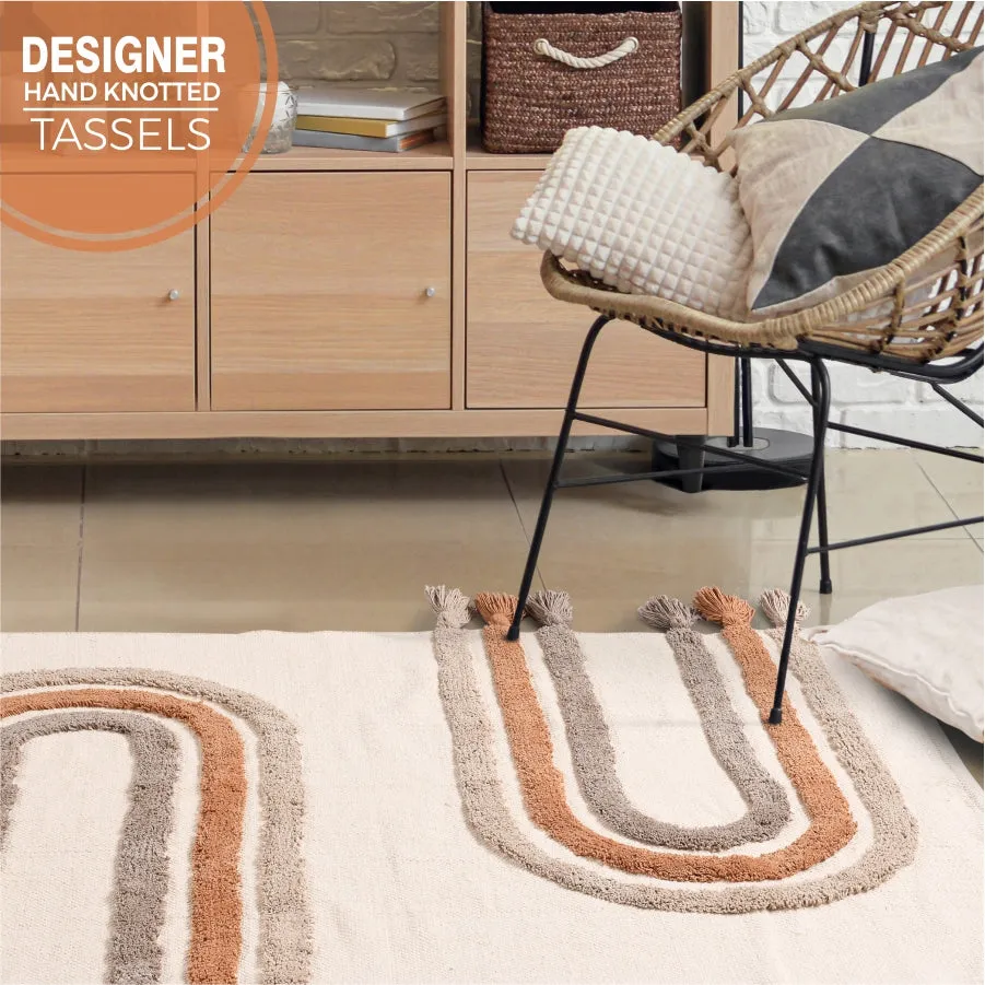 Boho Rugs and Floor Carpet with 3D tufting, Carpet for bedroom / living room with tassels  (Tufrugs_001)