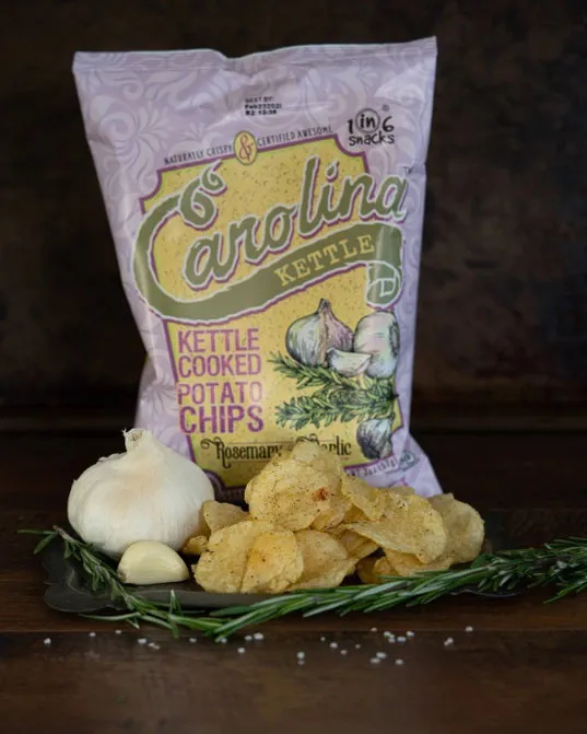 CAROLINA KETTLE - ROSEMARY & GARLIC CHIPS 5OZ