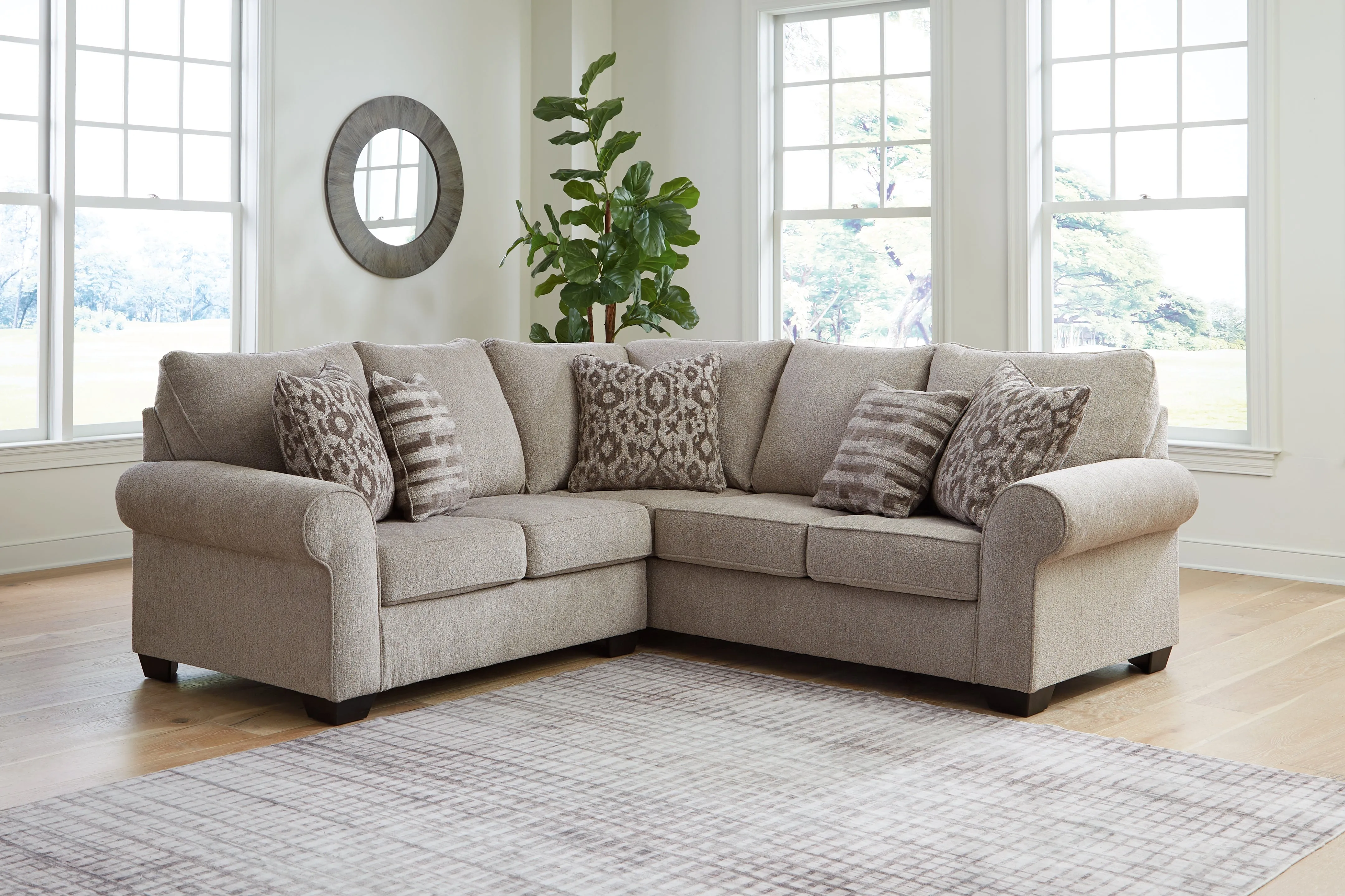 Claireah 3-Piece Sectional with Ottoman in Umber
