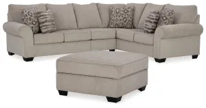 Claireah 3-Piece Sectional with Ottoman in Umber