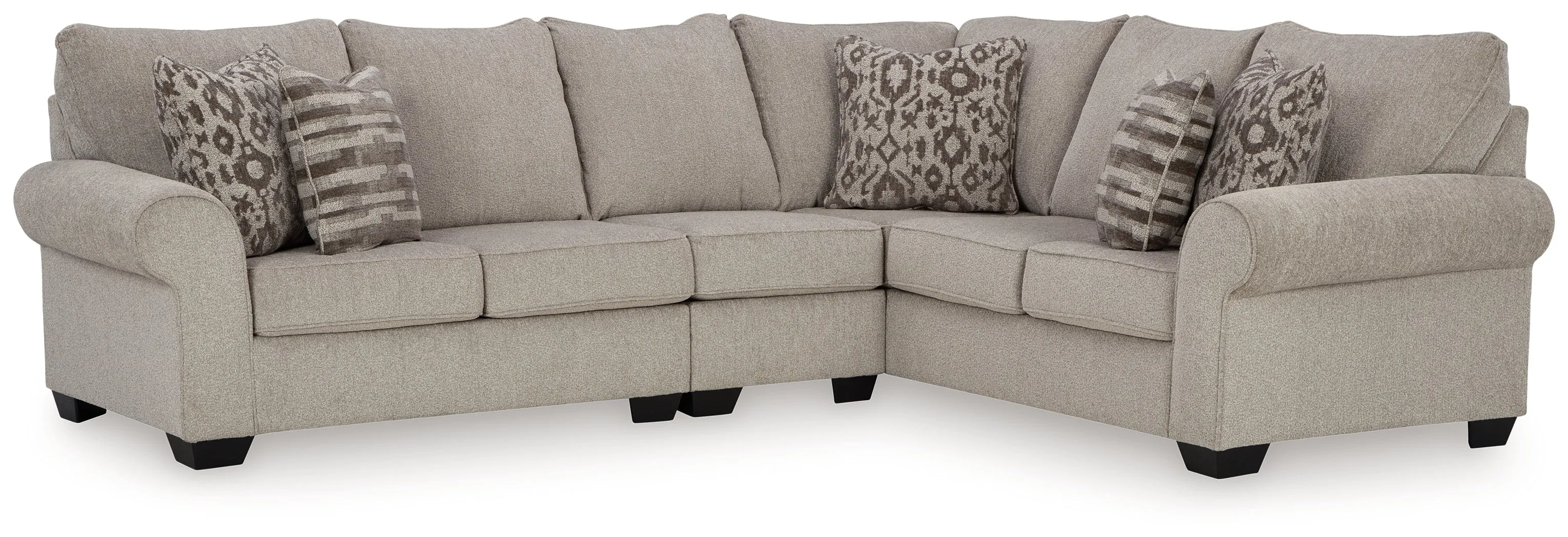 Claireah 3-Piece Sectional with Ottoman in Umber