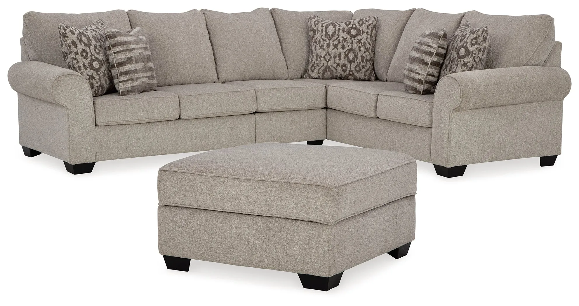 Claireah 3-Piece Sectional with Ottoman in Umber