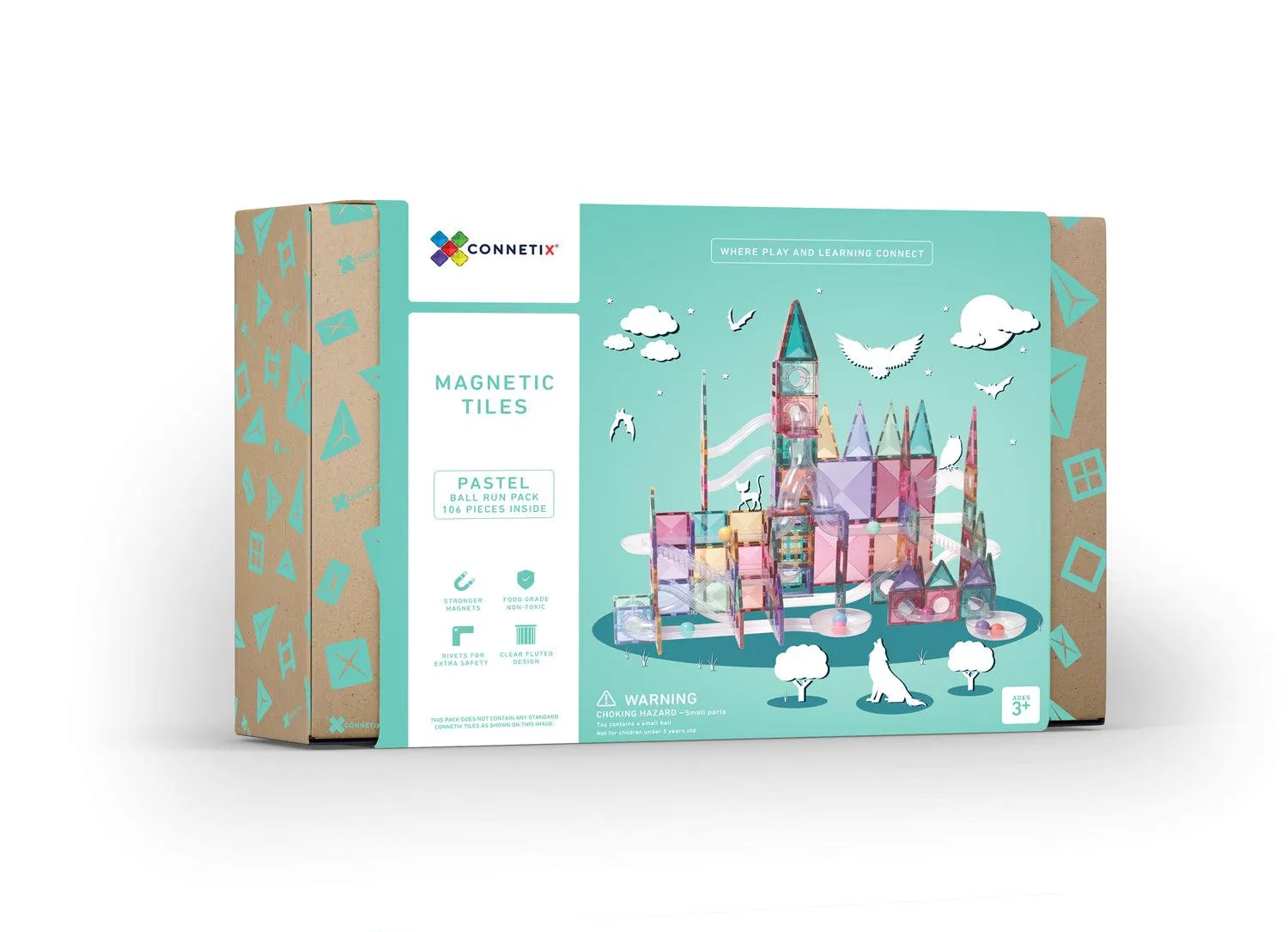 Connetix Tiles Pastel Ball Run 106 Piece Pack 3yrs 