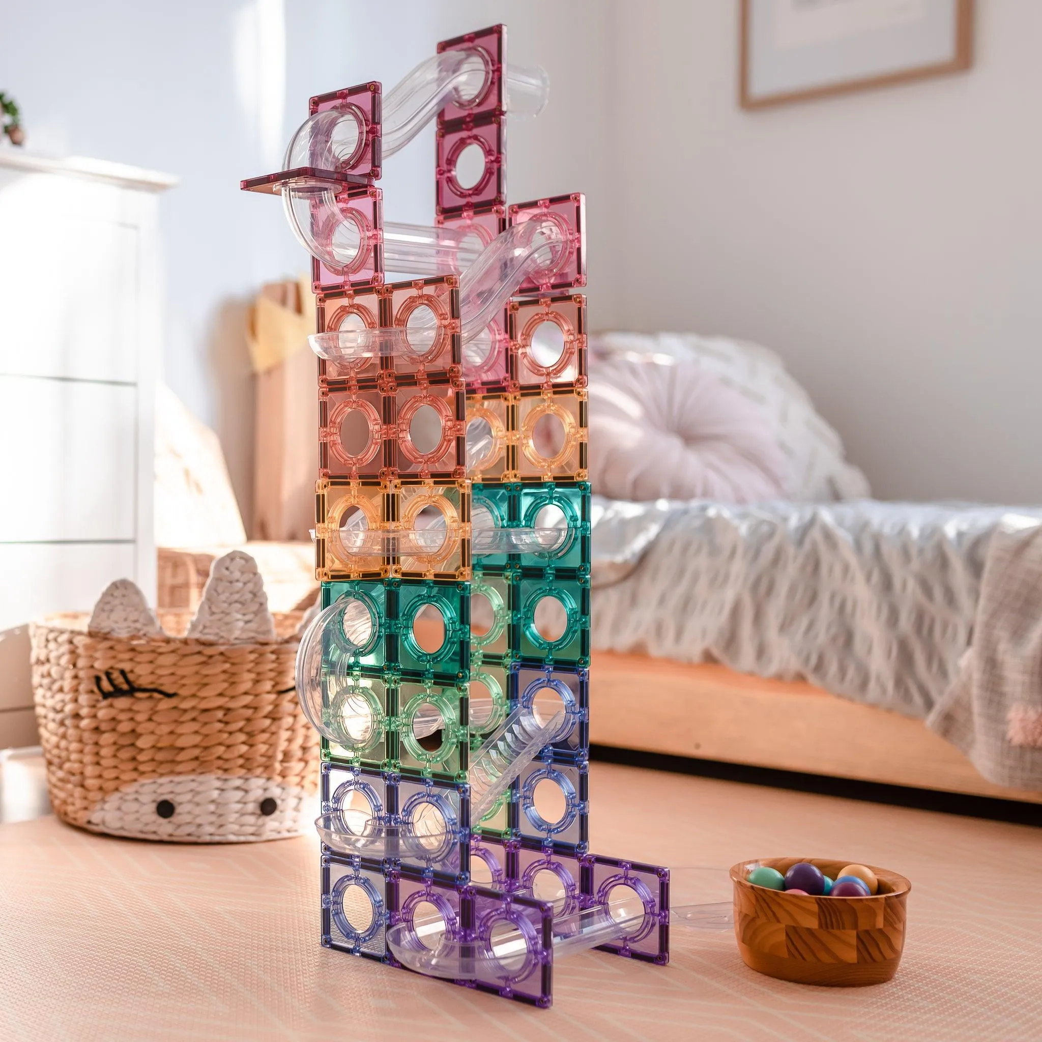 Connetix Tiles Pastel Ball Run 106 Piece Pack 3yrs 