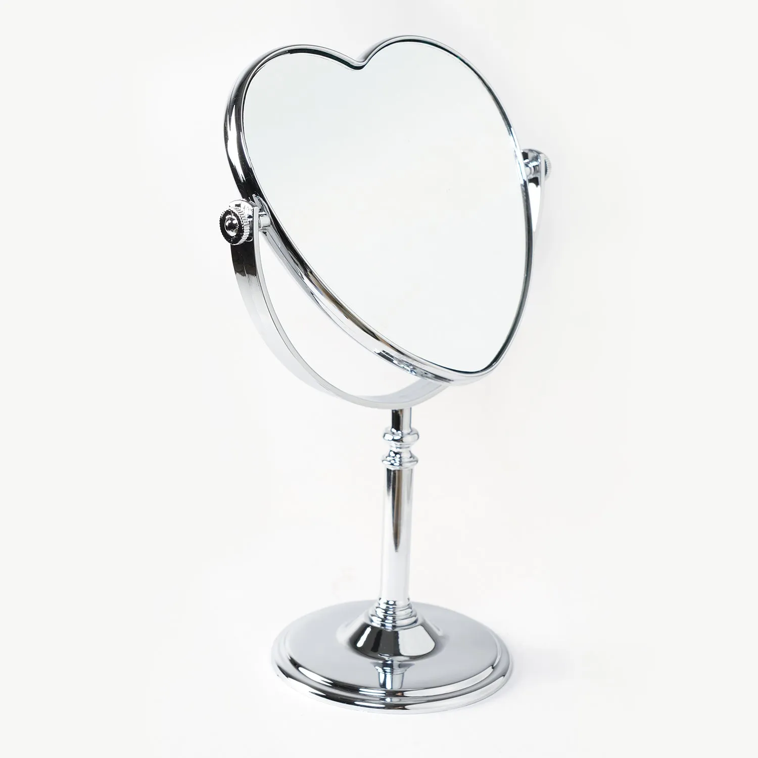 Double-Sided Heart Shaped Table Mirror 12"