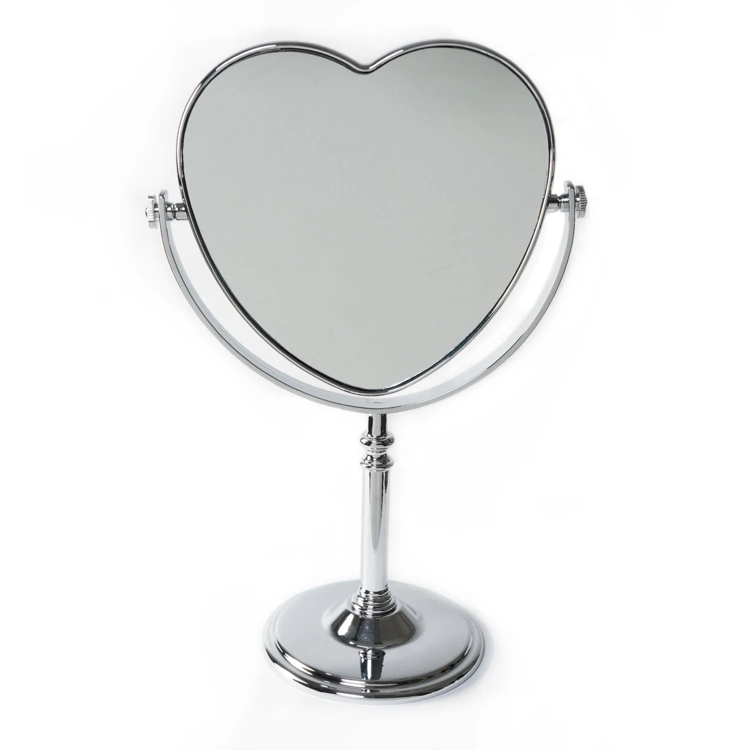Double-Sided Heart Shaped Table Mirror 12"