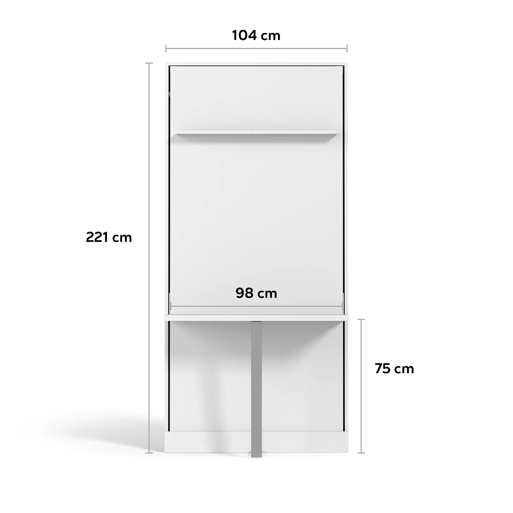 Eco Long Single Murphy Bed with Desk