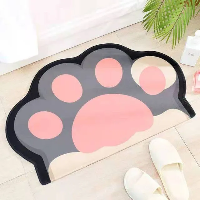 Enchanting Feline Footprints: Kawaii Cat Paw Doormats Collection