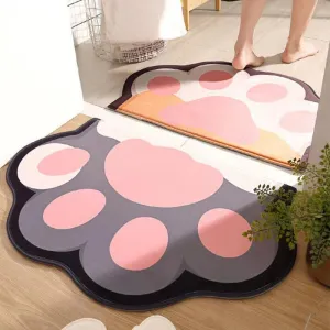 Enchanting Feline Footprints: Kawaii Cat Paw Doormats Collection
