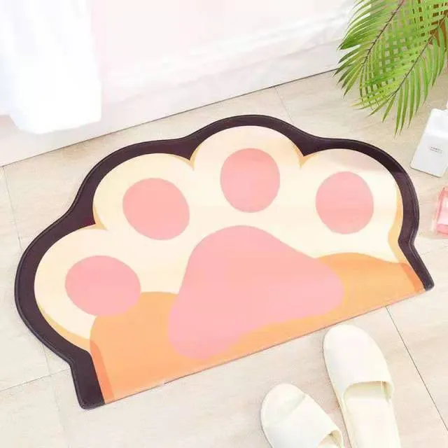 Enchanting Feline Footprints: Kawaii Cat Paw Doormats Collection