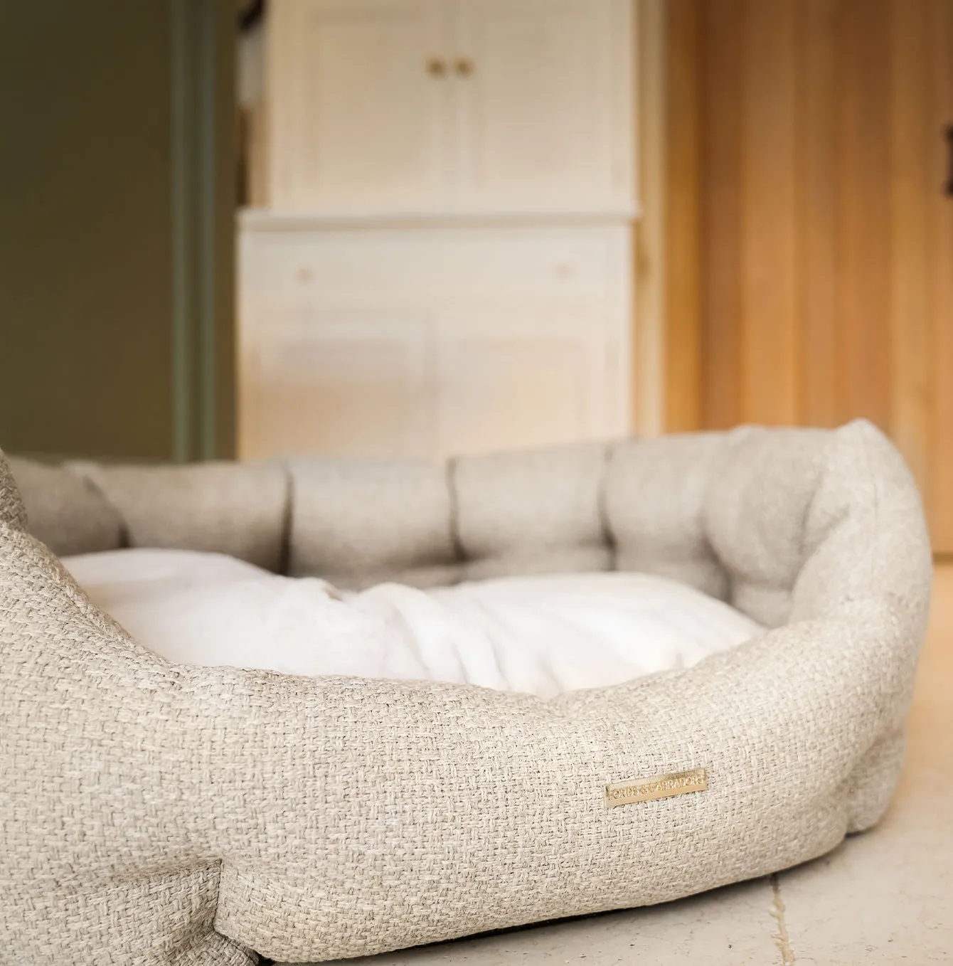 Essentials Herdwick Oval Bed in Sandstone by Lords & Labradors