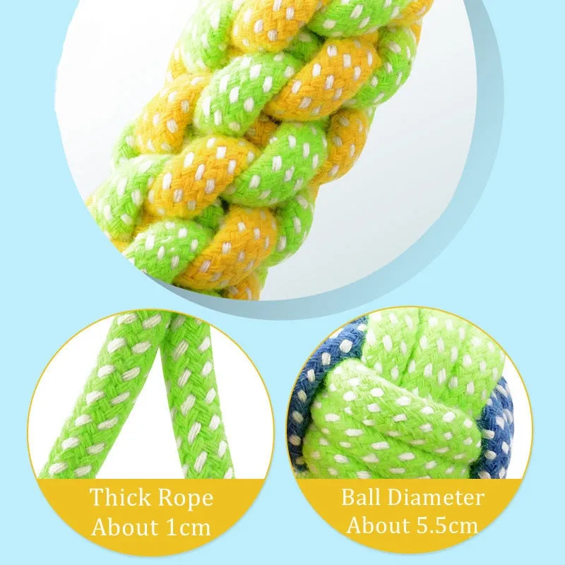 Evergreen Dog Toys/Pull Rope Tug Ball Chew Puppy Toy