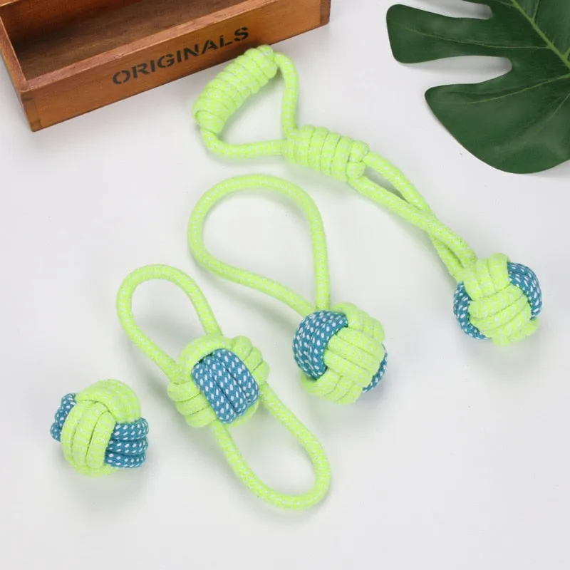 Evergreen Dog Toys/Pull Rope Tug Ball Chew Puppy Toy