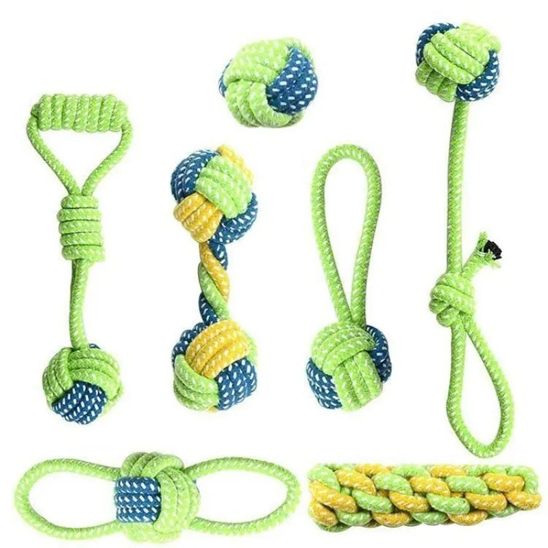 Evergreen Dog Toys/Pull Rope Tug Ball Chew Puppy Toy