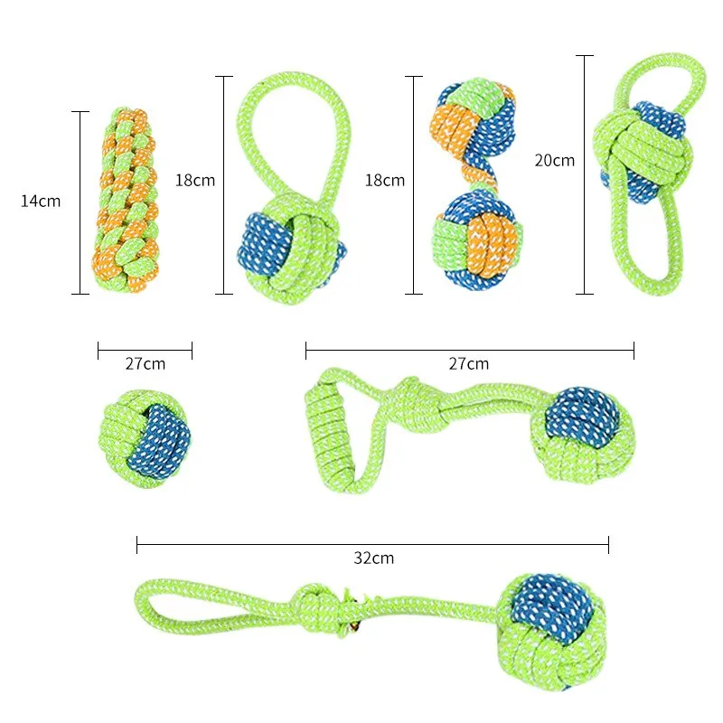 Evergreen Dog Toys/Pull Rope Tug Ball Chew Puppy Toy