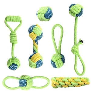 Evergreen Dog Toys/Pull Rope Tug Ball Chew Puppy Toy