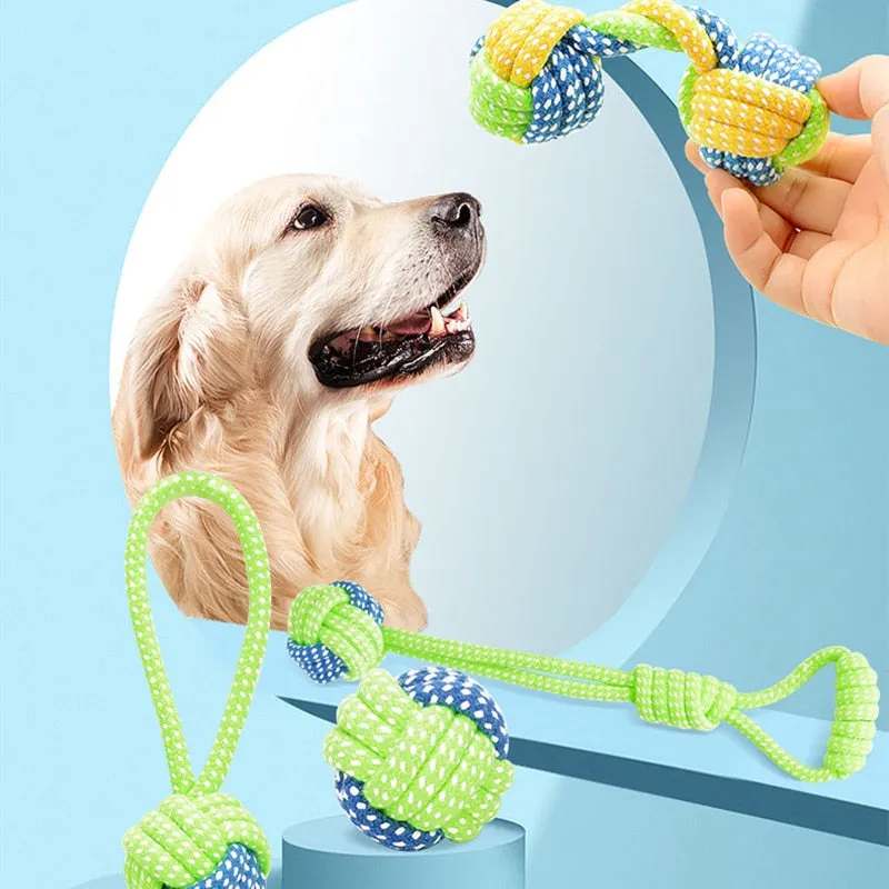 Evergreen Dog Toys/Pull Rope Tug Ball Chew Puppy Toy