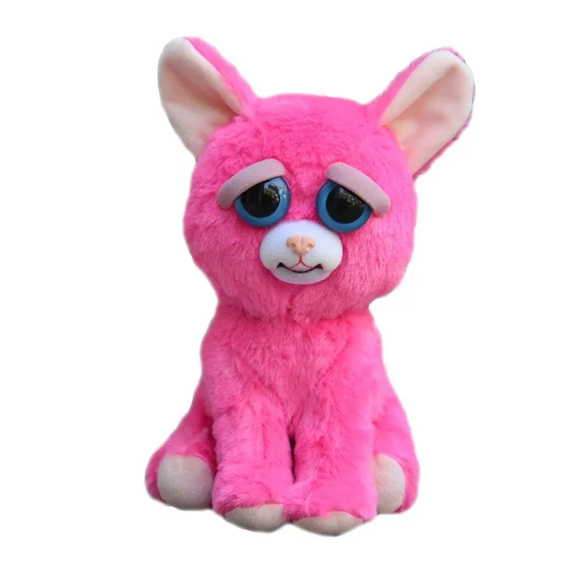 Feisty Pets by William Mark- Lady Monstertruck- Adorable 8.5" Plush Stuffed Neon Pink Cat That Turns Feisty With a Squeeze!