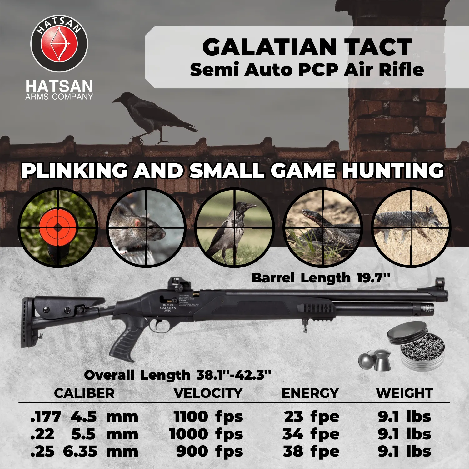 HATSAN GALATIAN TACT SEMI-AUTO PCP SYNTH .22