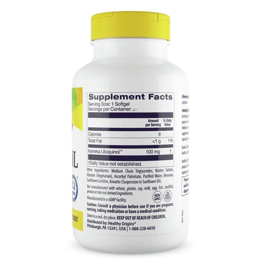 Healthy Origins Ubiquinol 100mg Kaneka QH 30 Softgel