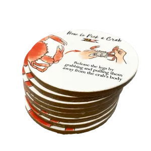 How to Pick a Crab / 8-Piece Cork Coaster Set