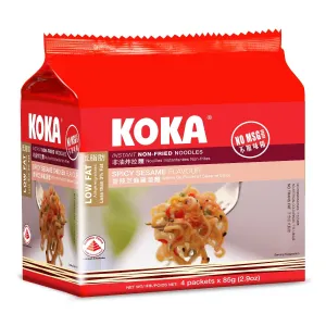 KOKA Non-Fried Instant Noodles Spicy Sesame Flavor (4 Packs) 香辣芝麻雞湯味非油炸拉麵