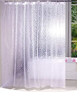 Kuber Industries Shower Curtain & Bathmat Set | Non-Slip Bath mats for Bathroom | Easy-Slide Curtains | Polyester Curtain or Bathmat for Bath Décor | XTL443-3T | 9 Pcs Set | Multicolor