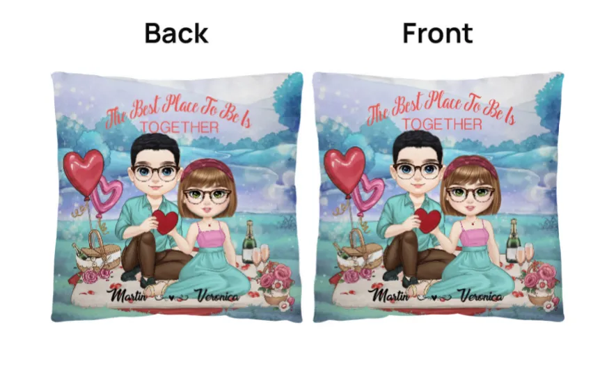 Love Couple, The Best Place to be is Together Classic Pillow with Insert