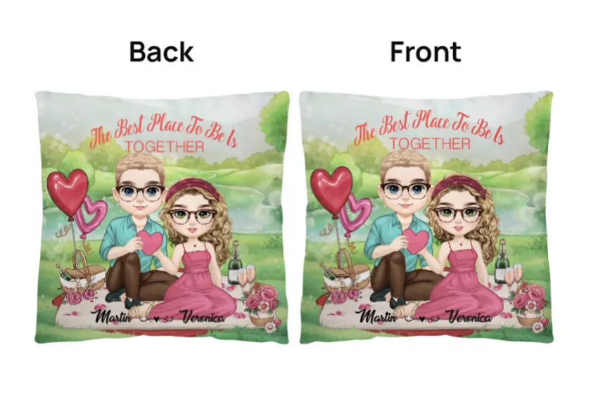 Love Couple, The Best Place to be is Together Classic Pillow with Insert