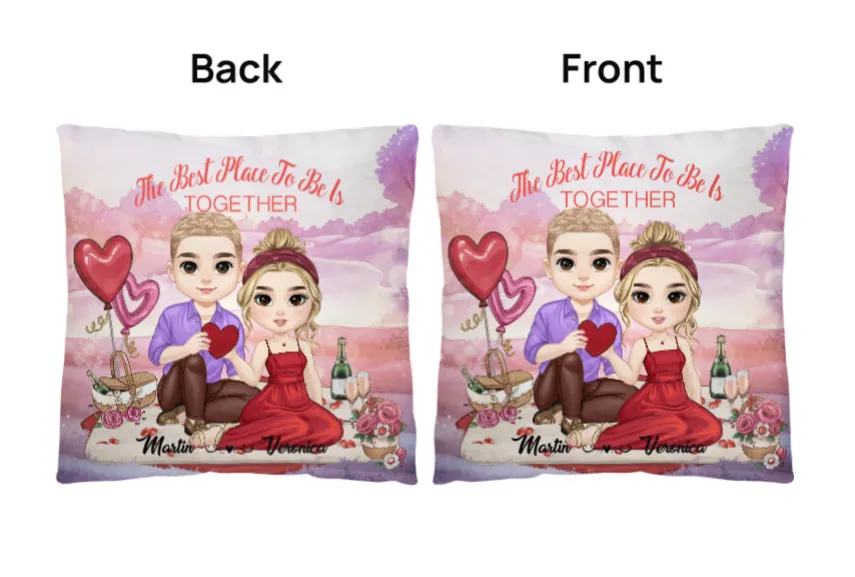 Love Couple, The Best Place to be is Together Classic Pillow with Insert