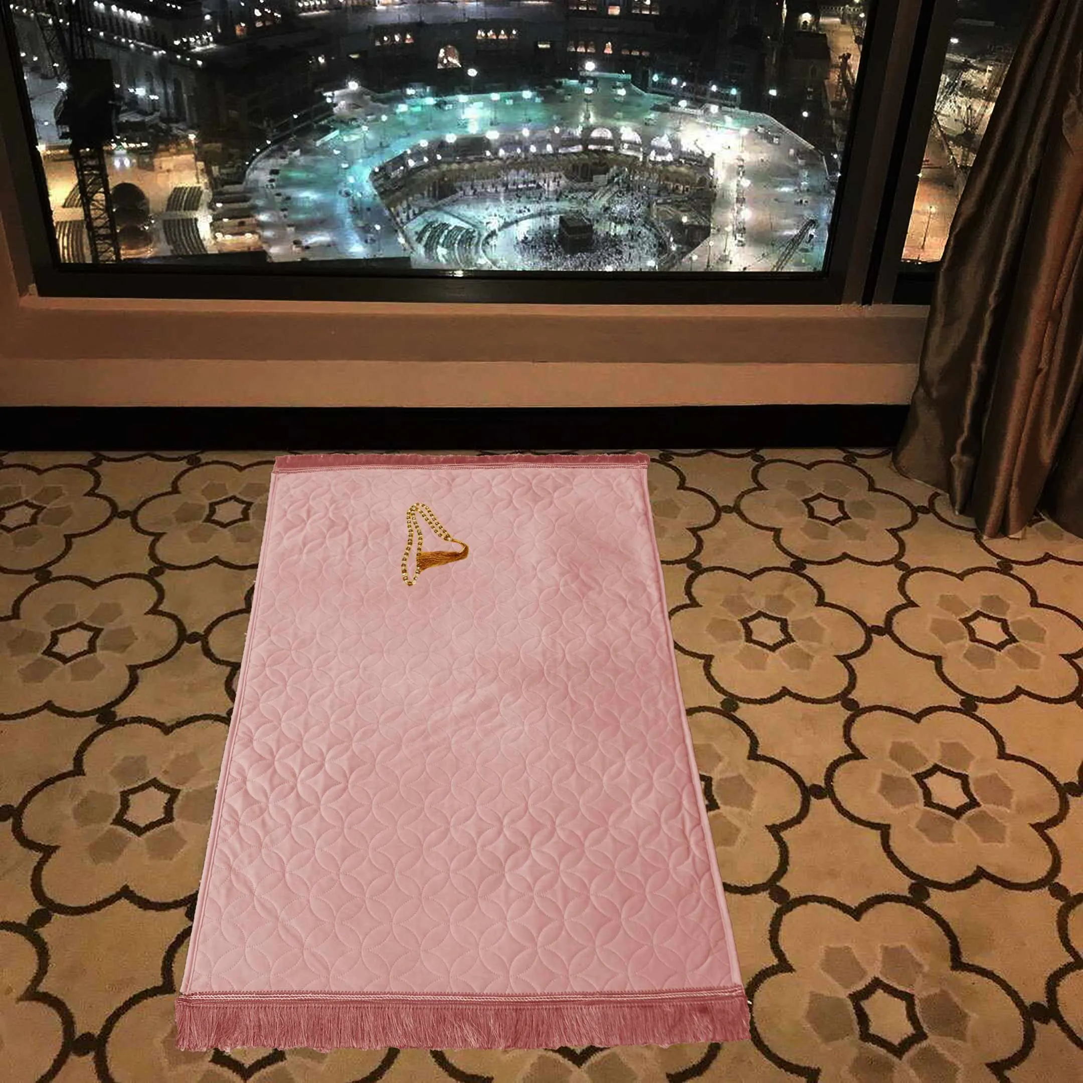Luxury Velvet Embossed Prayer Mat/Jaye Namaz