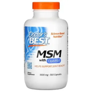 MSM with OptiMSM, Doctor's Best, 1000 mg, 360 capsules
