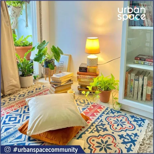 Natural Cotton Printed Rugs / Dhurries / Floor Carpet ,Boho Carpet for bedroom / living room with tassels  (CPRugs_009)