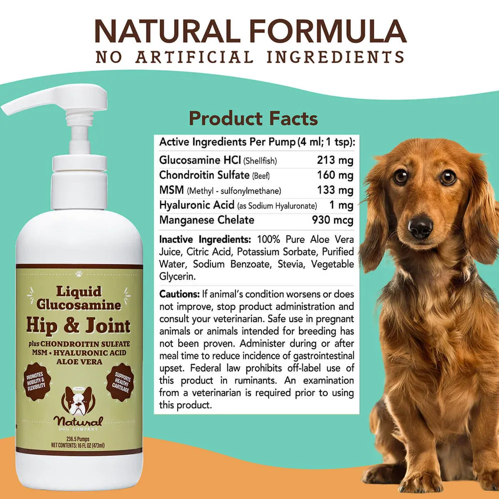 Natural Dog Company Hip & Joint (Liquid Glucosamine) Dog Supplements - Wholesale