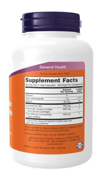 Now Foods Glucosamine & Chondroitin With Trace Minerals 120 Capsule