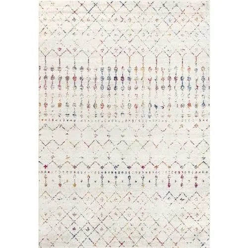 Nuloom 8x10 Moroccan Blythe Area Rug Light Multicolor Faded Bohemian Design