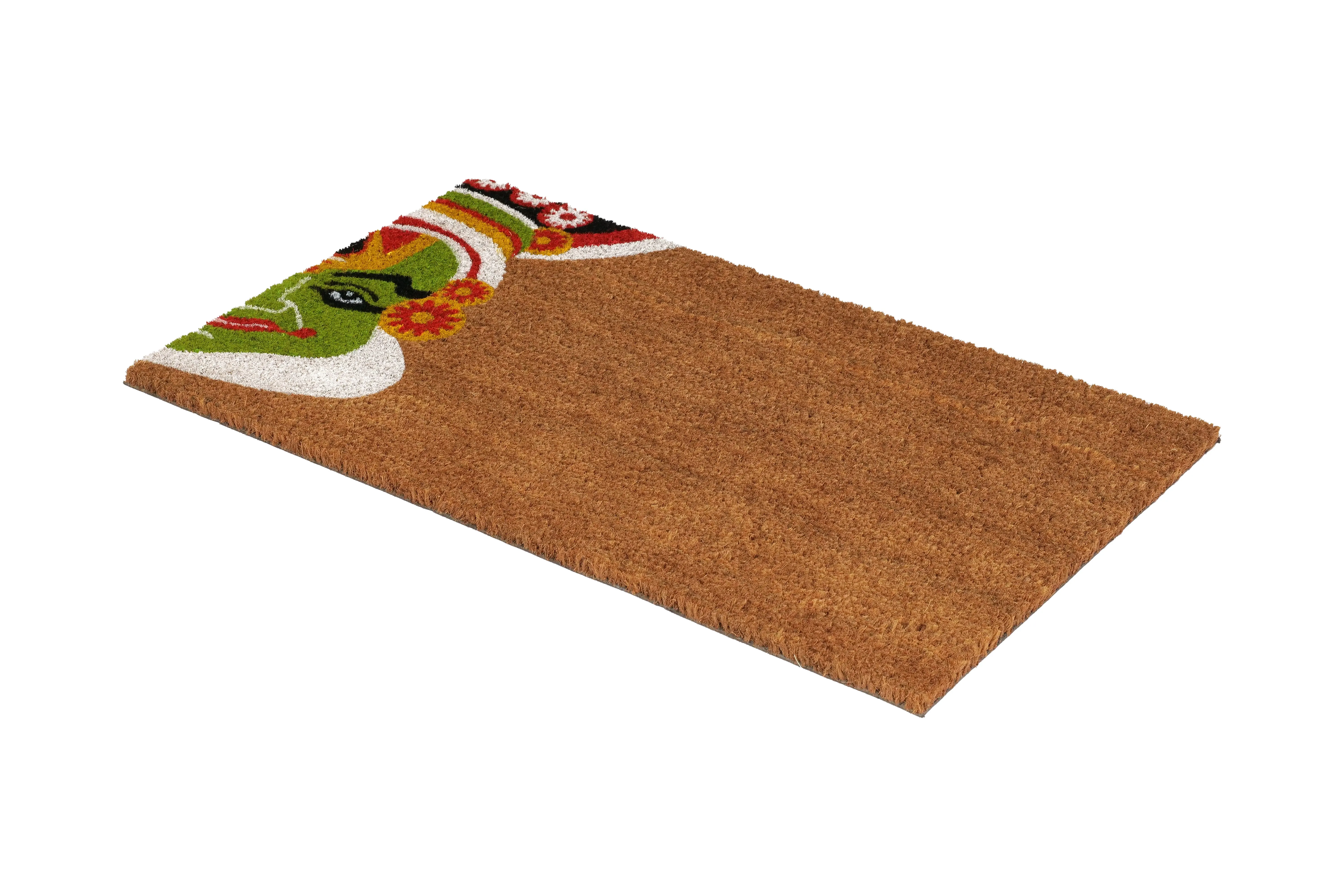 OnlyMat Kathakali Theme Kerala Doormat - Natural Brown