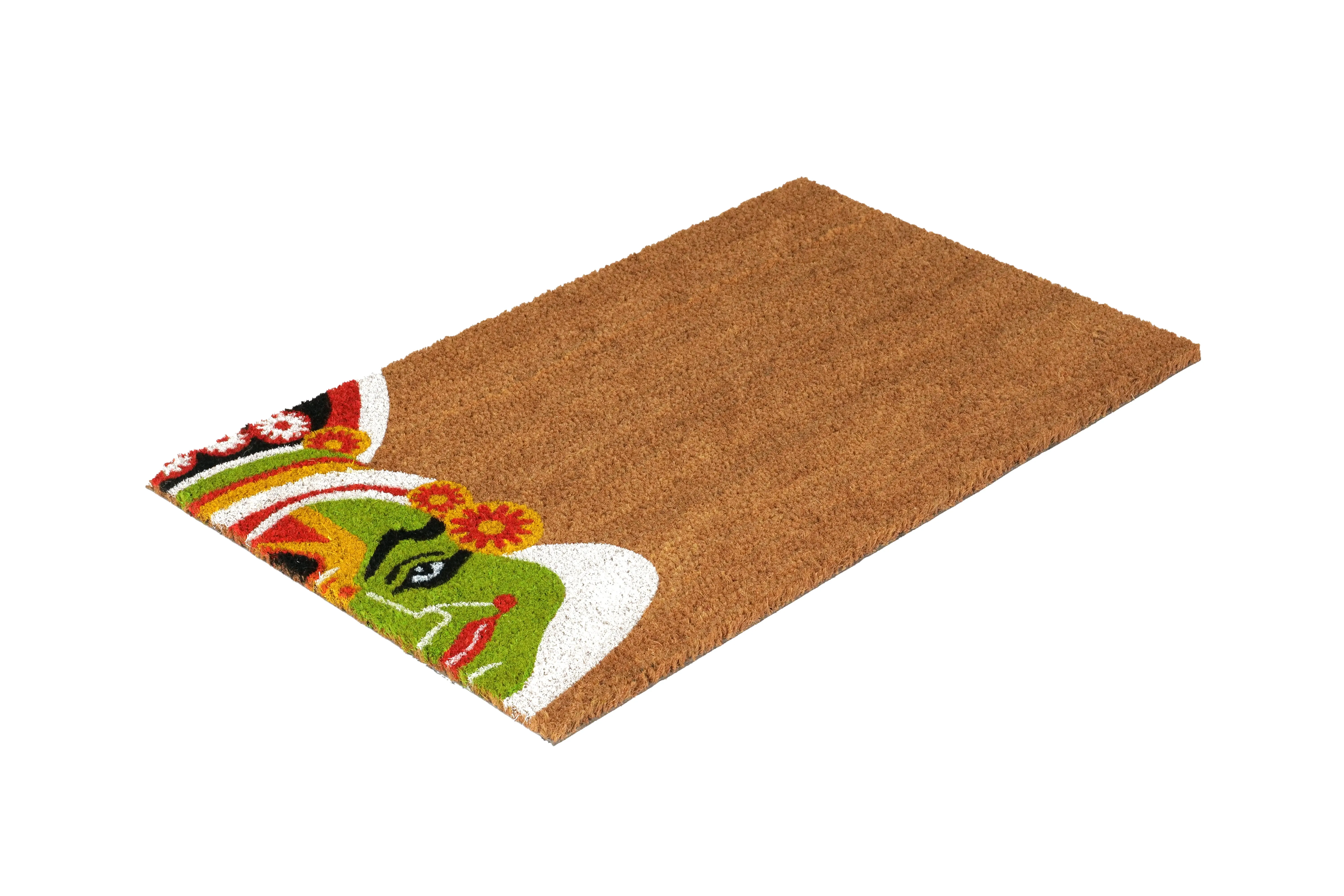 OnlyMat Kathakali Theme Kerala Doormat - Natural Brown