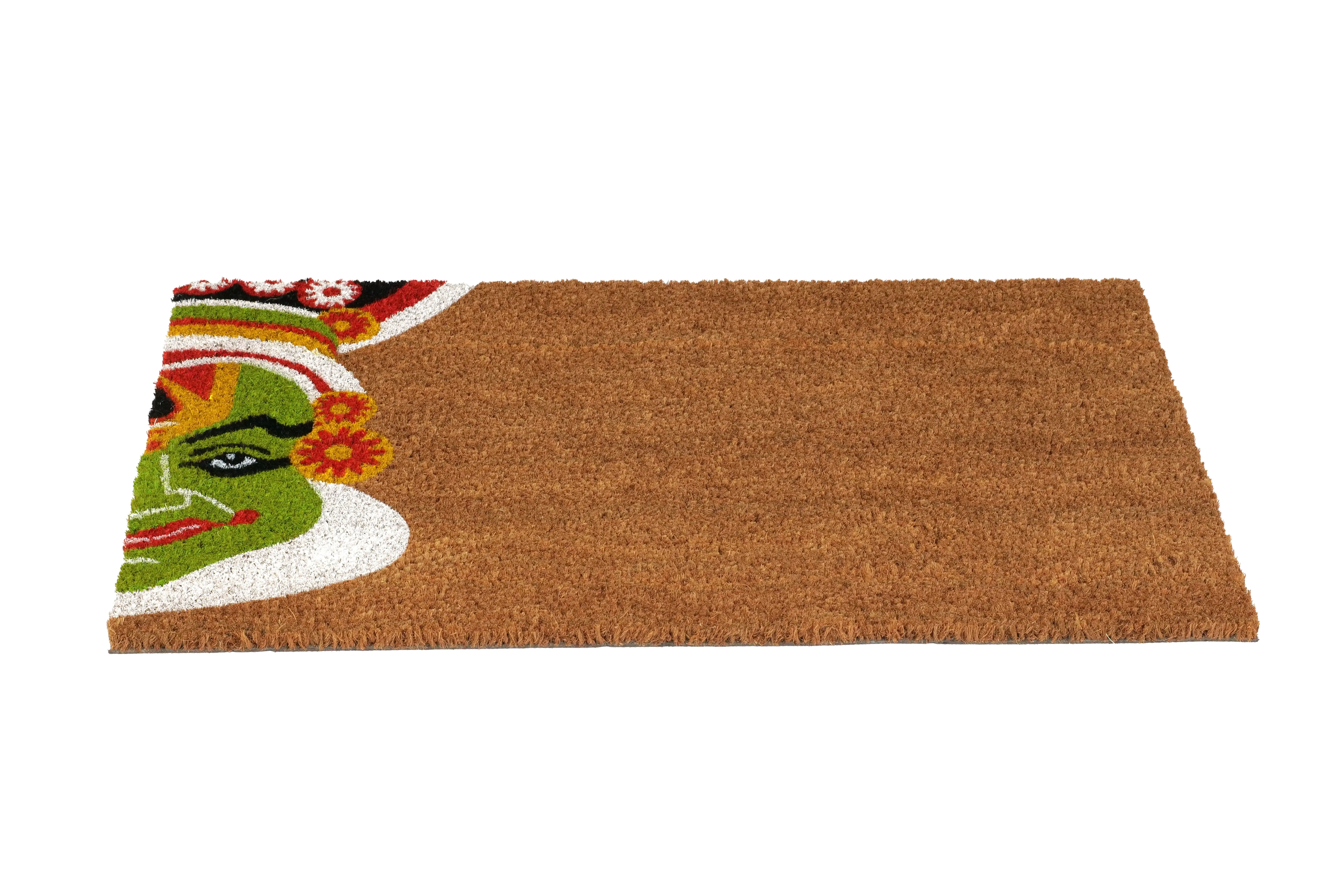 OnlyMat Kathakali Theme Kerala Doormat - Natural Brown
