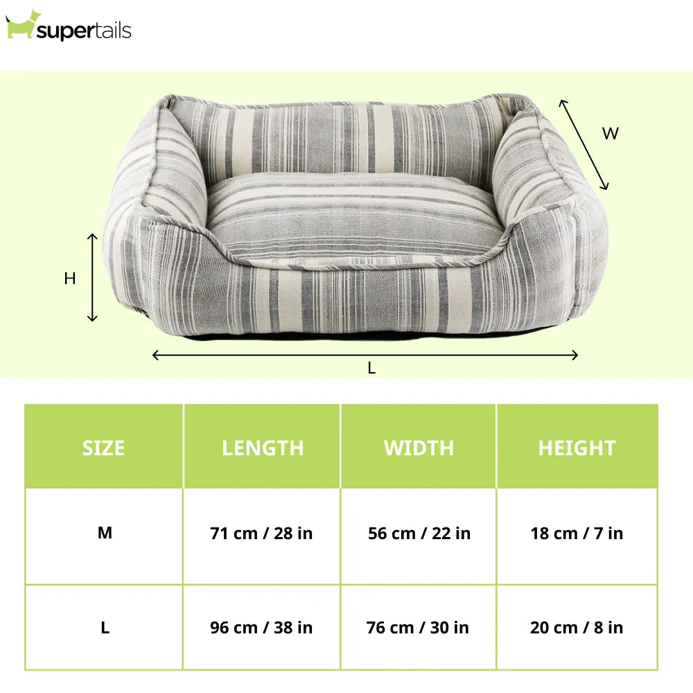 Pawpourri Ultra Soft Bolster Yarn Dyed Cuddler Bed for Dogs and Cats (Grey)