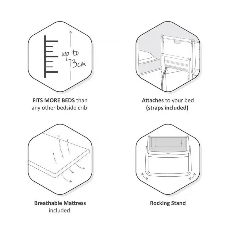 SnuzPod 4 Bedside Crib - Dove