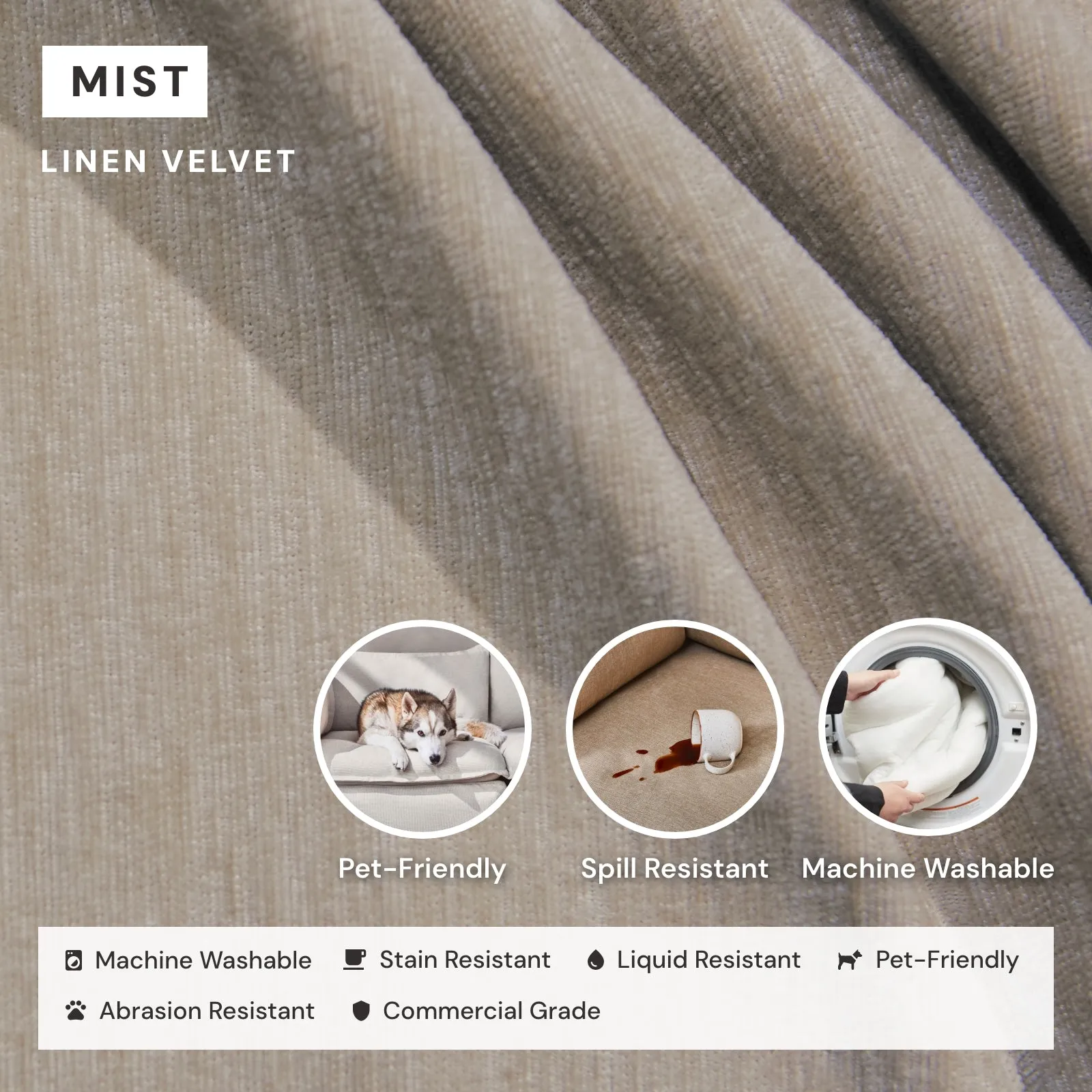 Square Performance Accent Pillow 16 x 16 in Mist