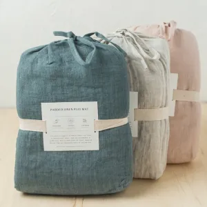 Stone Washed Linen Quilted Play Mat